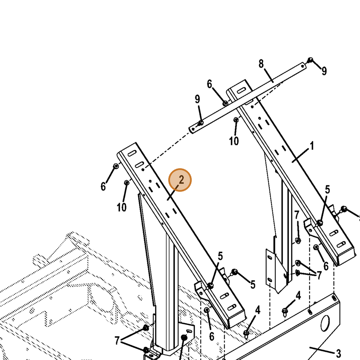 Grasshopper part 644626 — IPL diagram snippet (6x zoom, amber highlight)