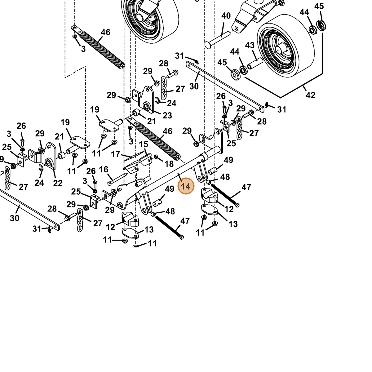 Grasshopper part 644646 — IPL diagram snippet (6x zoom, amber highlight)