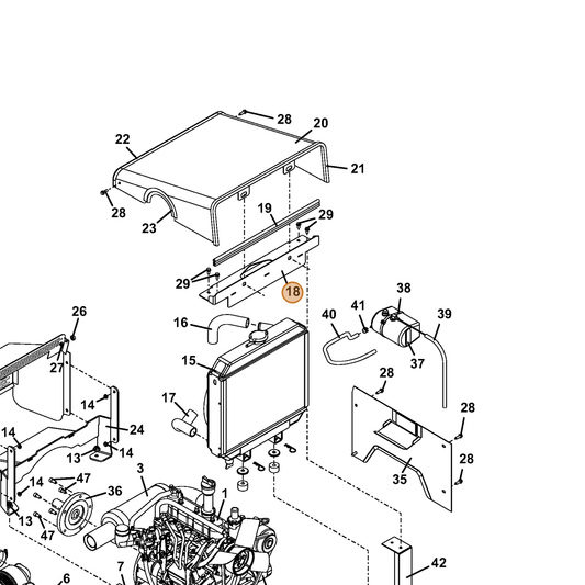 Grasshopper part 644654 — IPL diagram snippet (6x zoom, amber highlight)