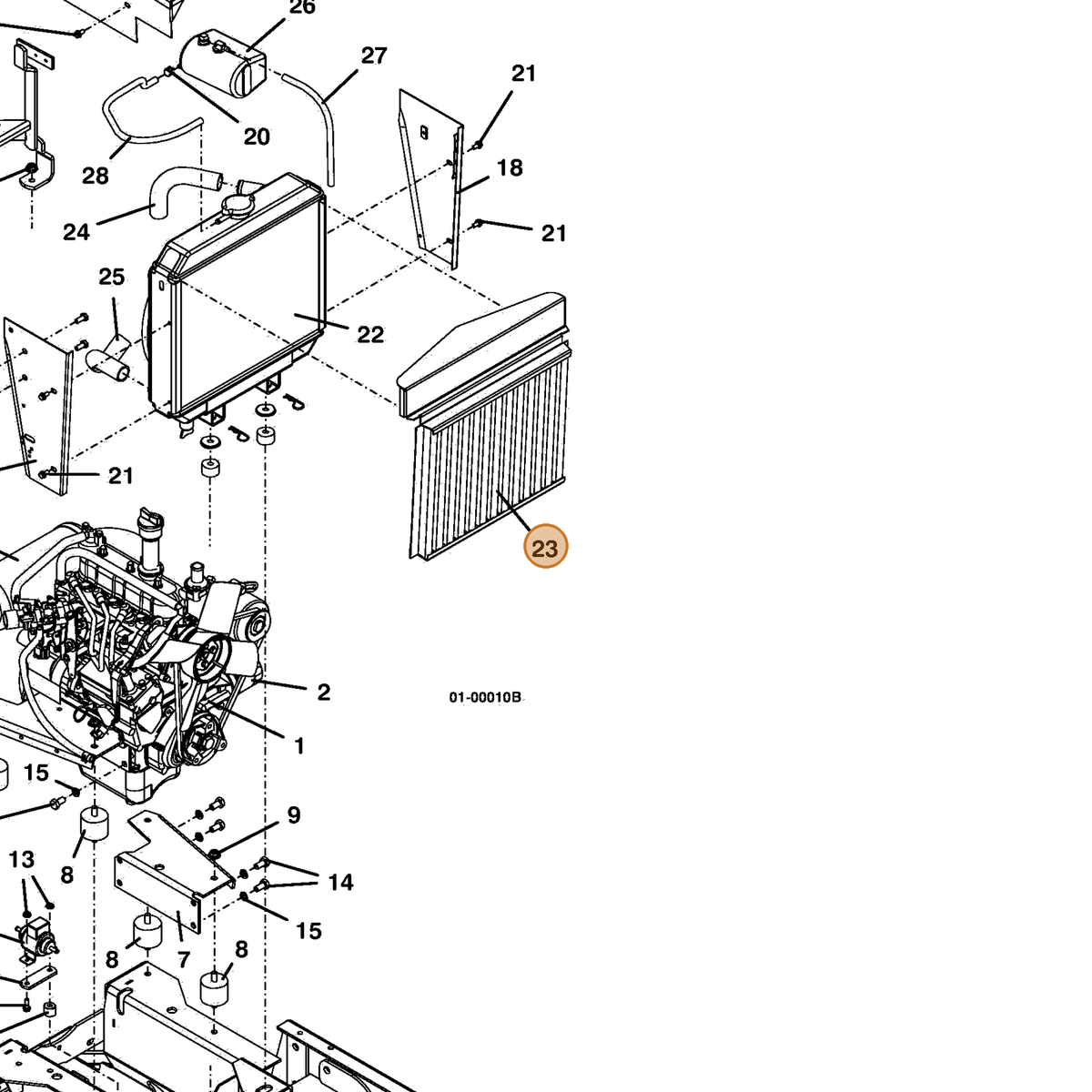 Grasshopper part 644663 — IPL diagram snippet (6x zoom, amber highlight)