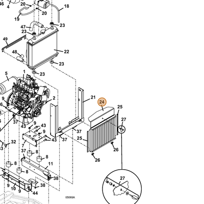 Grasshopper part 644671 — IPL diagram snippet (6x zoom, amber highlight)