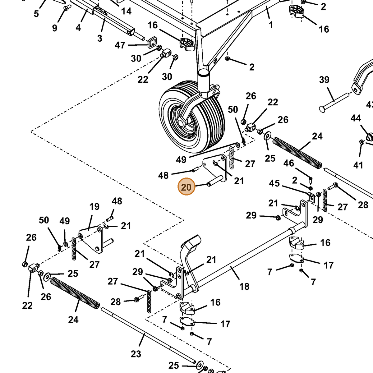 Grasshopper part 644708 — IPL diagram snippet (6x zoom, amber highlight)