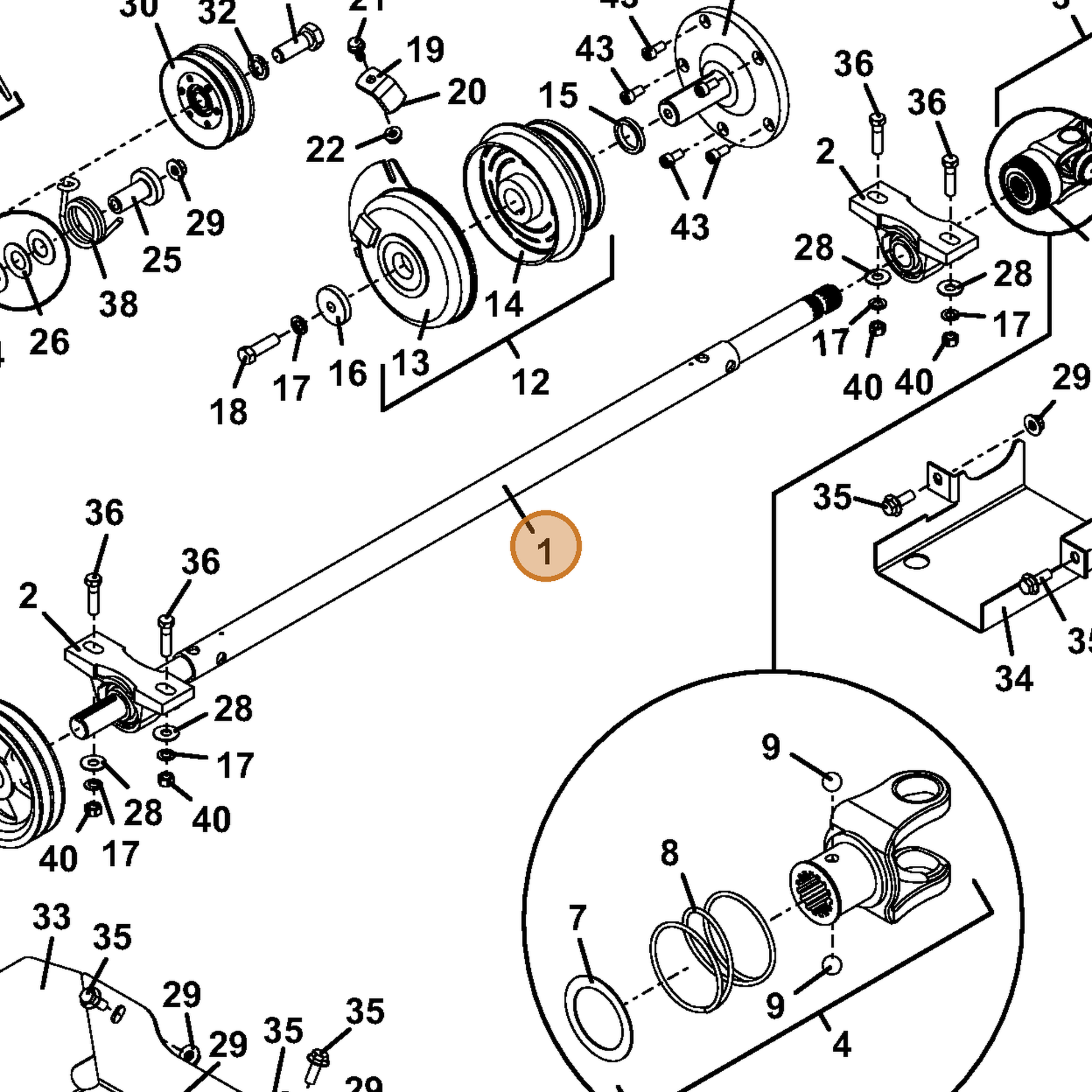 Grasshopper part 644727 — IPL diagram snippet (6x zoom, amber highlight)