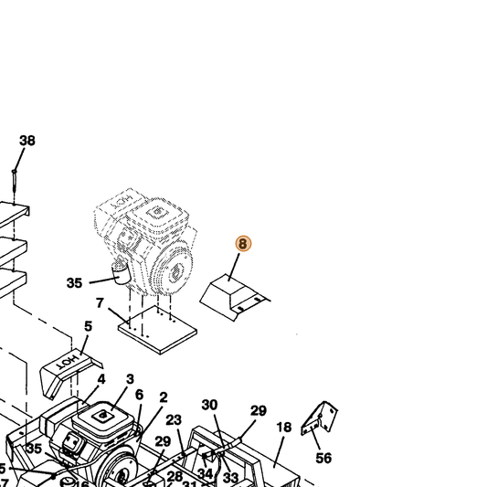Grasshopper part 644745 — IPL diagram snippet (6x zoom, amber highlight)