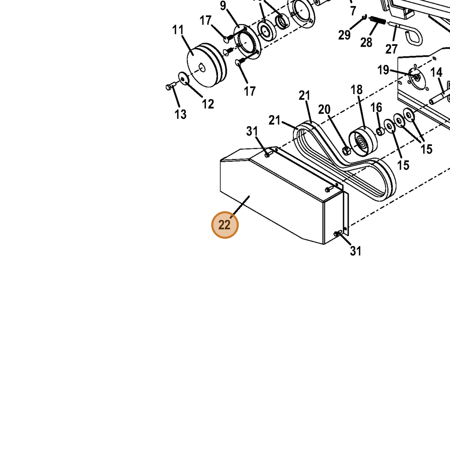 Grasshopper part 644748 — IPL diagram snippet (6x zoom, amber highlight)