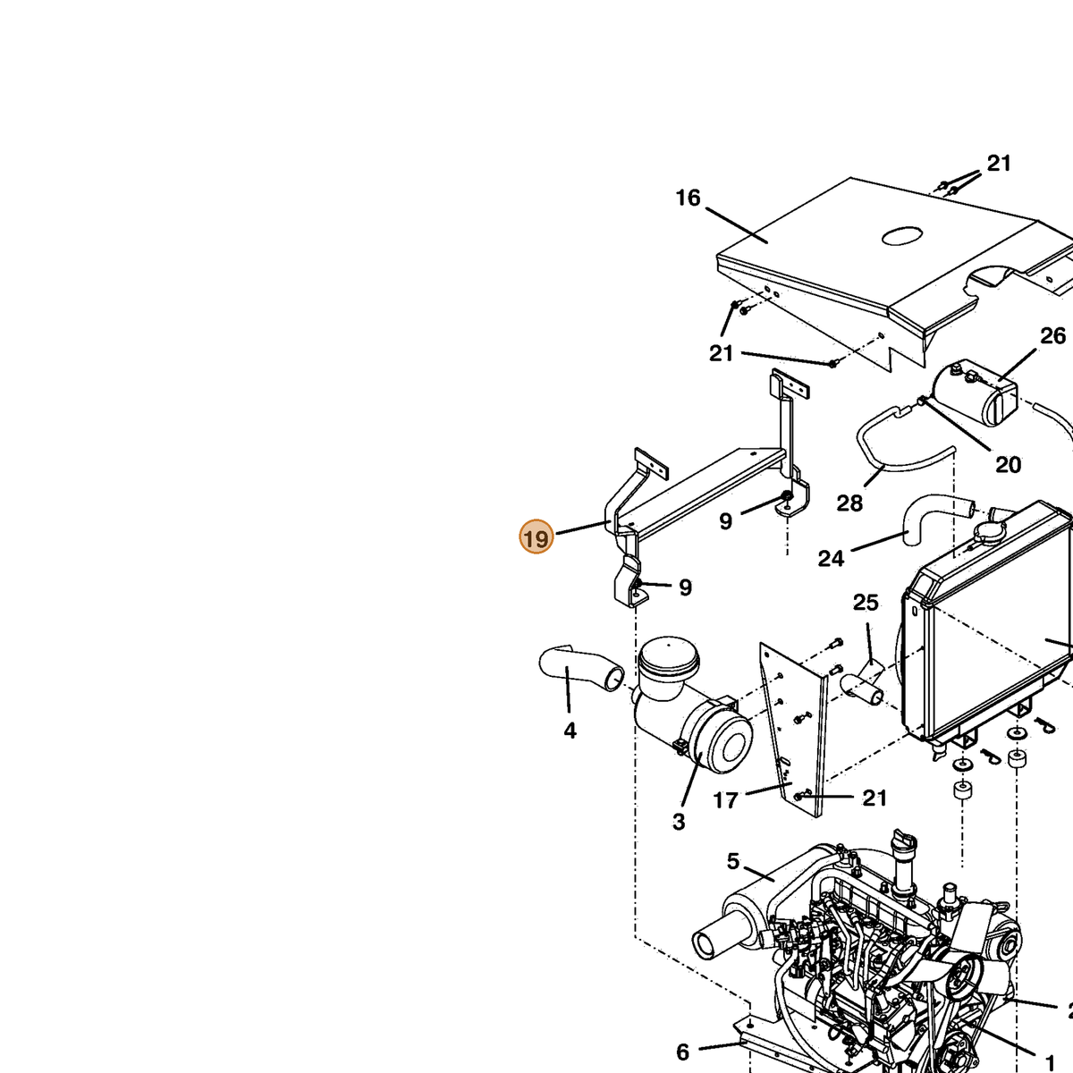 Grasshopper part 644762 — IPL diagram snippet (6x zoom, amber highlight)