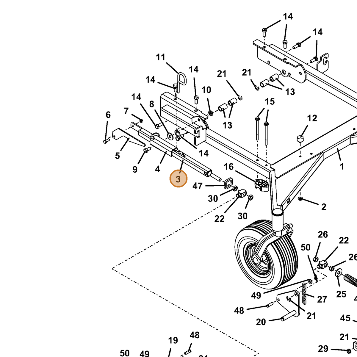 Grasshopper part 644778 — IPL diagram snippet (6x zoom, amber highlight)