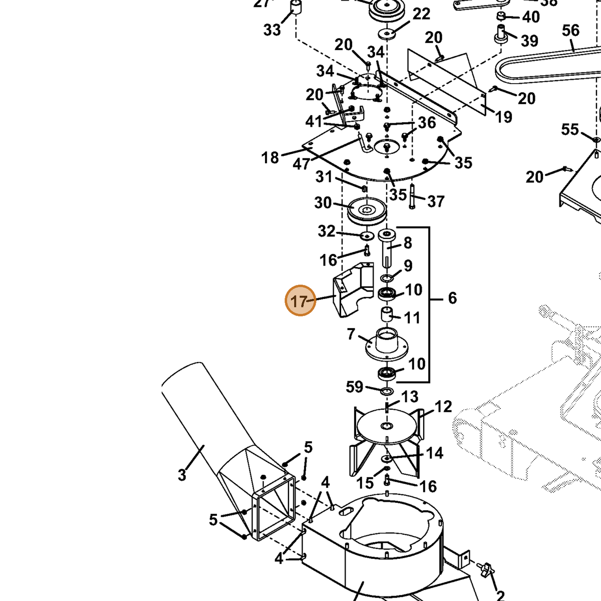 Grasshopper part 644783 — IPL diagram snippet (6x zoom, amber highlight)