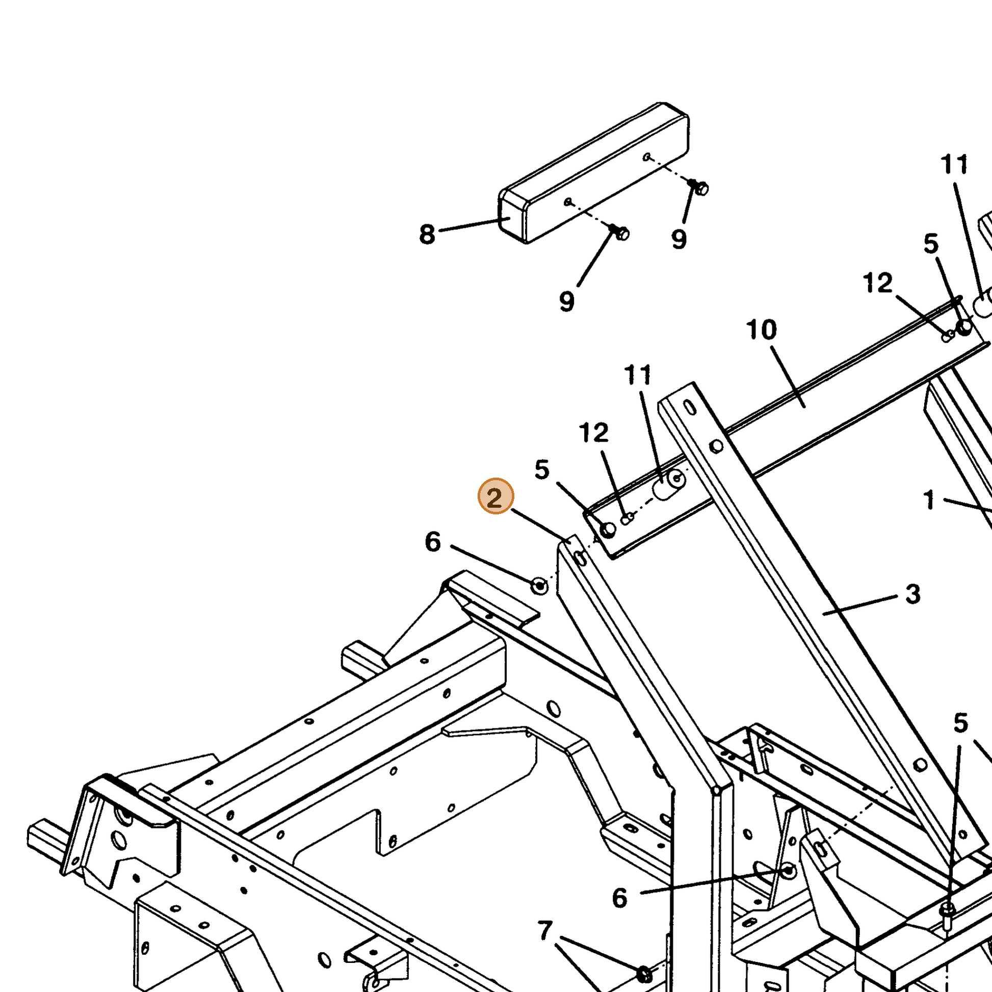 Grasshopper part 644786 — IPL diagram snippet (6x zoom, amber highlight)