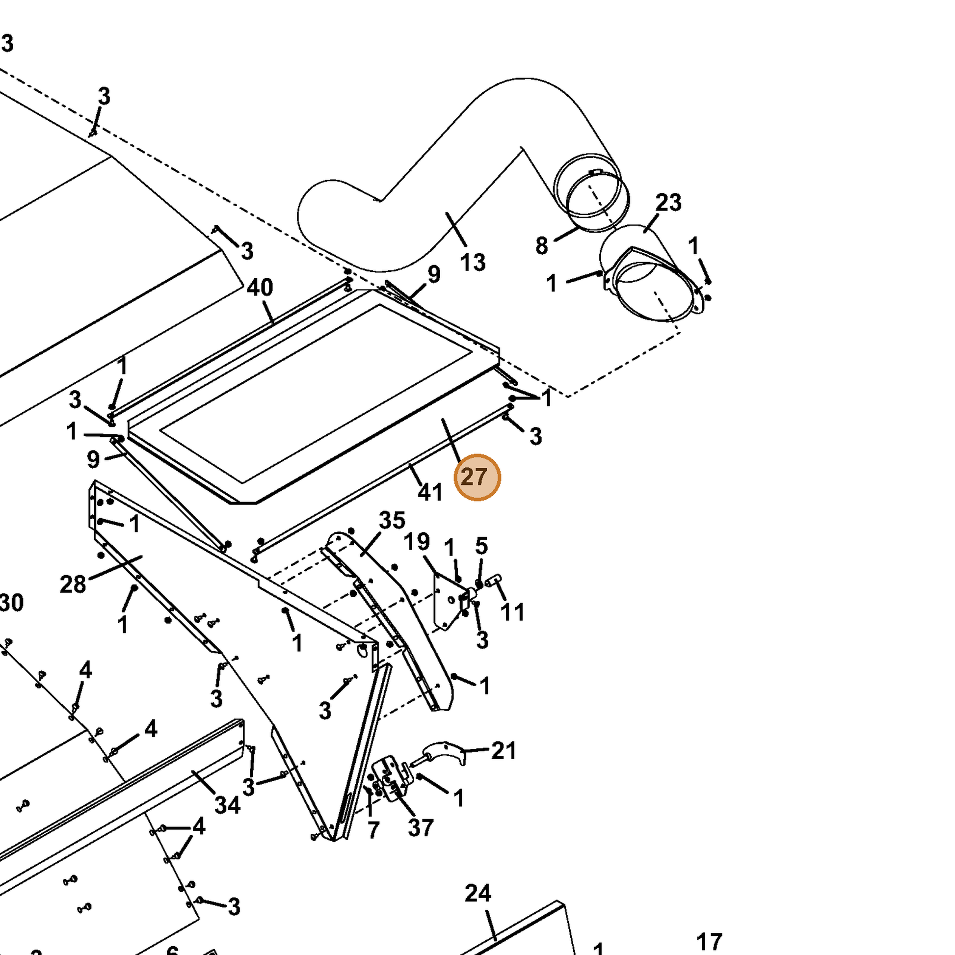 Grasshopper part 644802 — IPL diagram snippet (6x zoom, amber highlight)