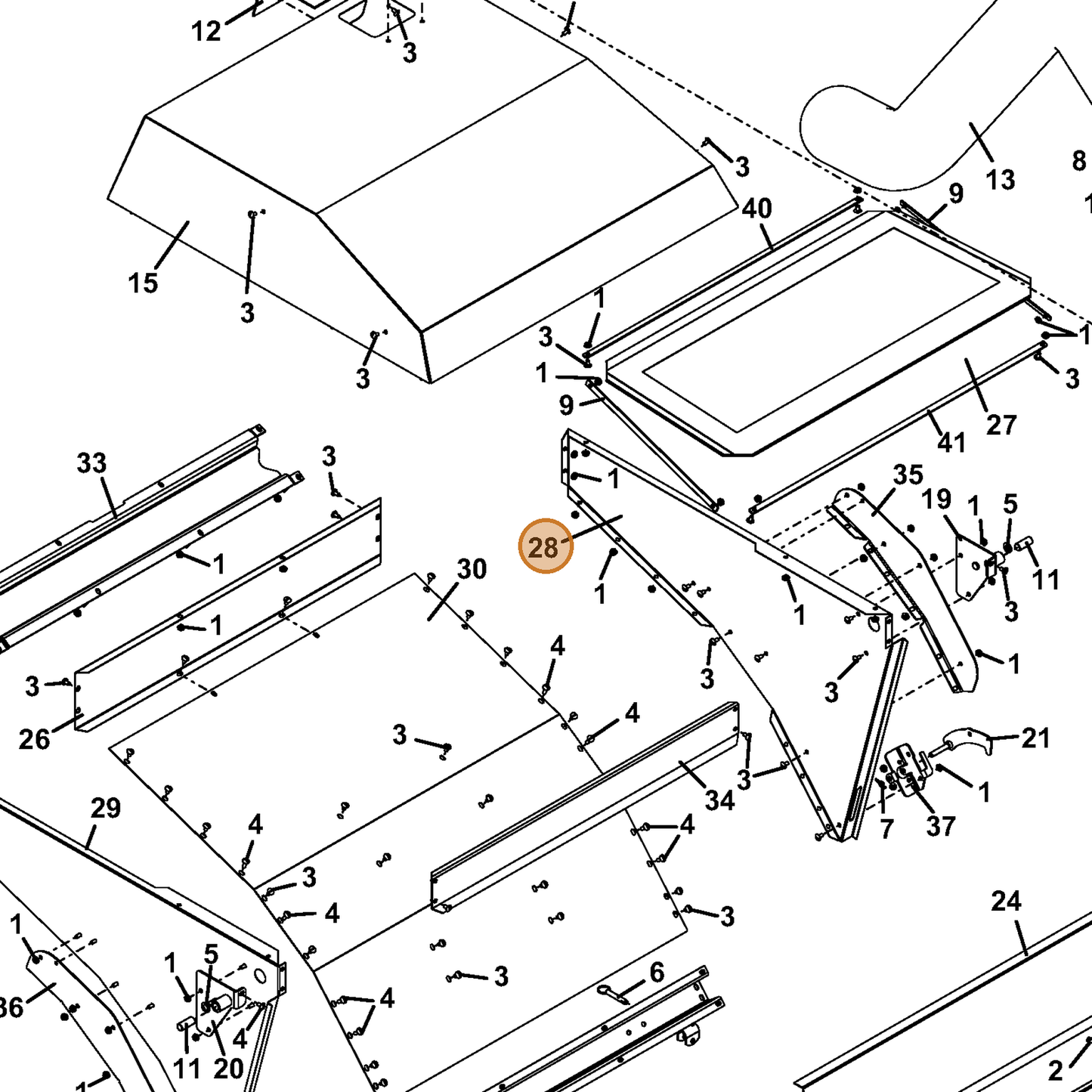 Grasshopper part 644803 — IPL diagram snippet (6x zoom, amber highlight)