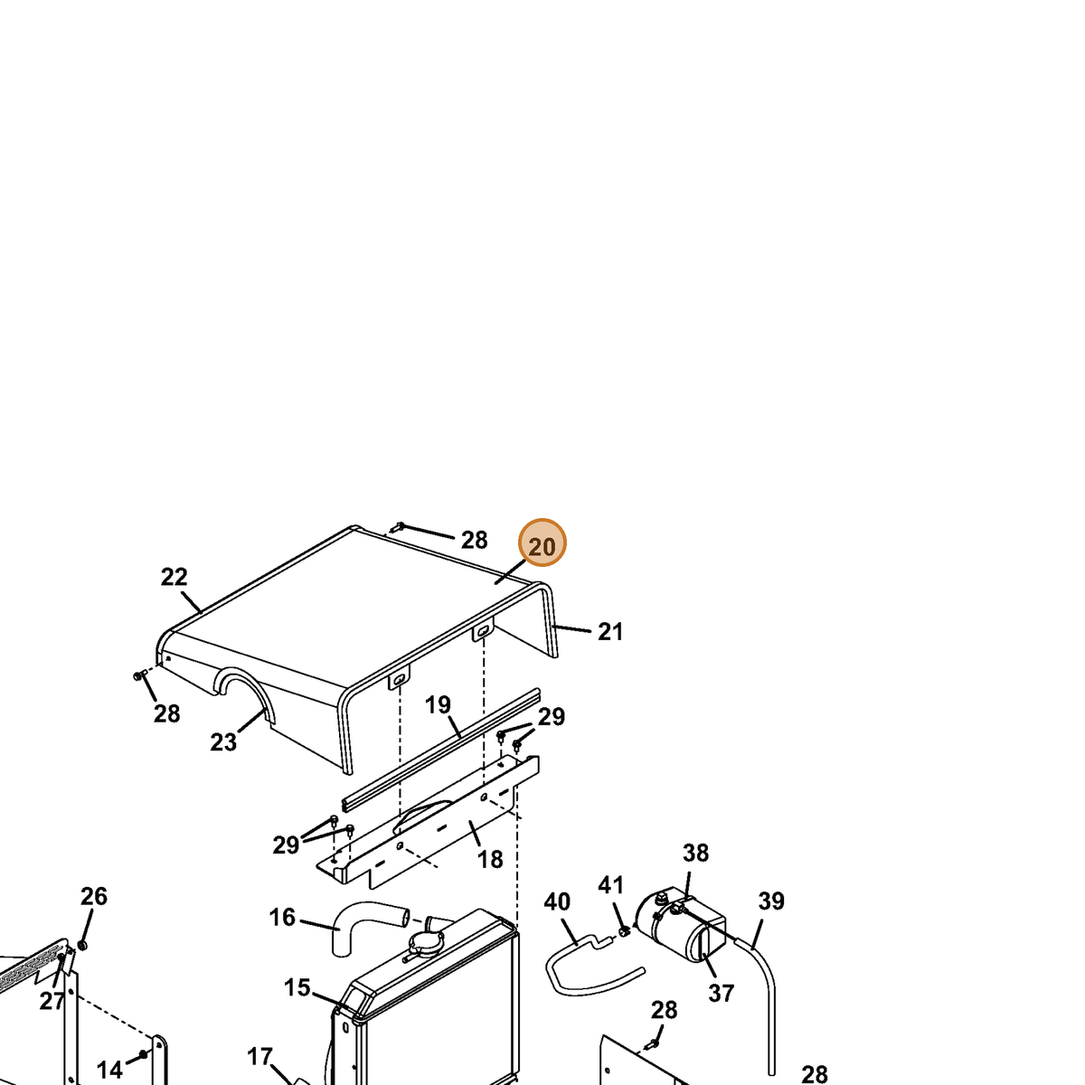 Grasshopper part 644813 — IPL diagram snippet (6x zoom, amber highlight)