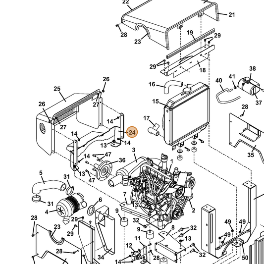 Grasshopper part 644814 — IPL diagram snippet (6x zoom, amber highlight)