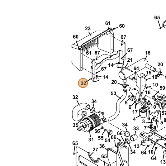 Grasshopper part 644815 — IPL diagram snippet (6x zoom, amber highlight)