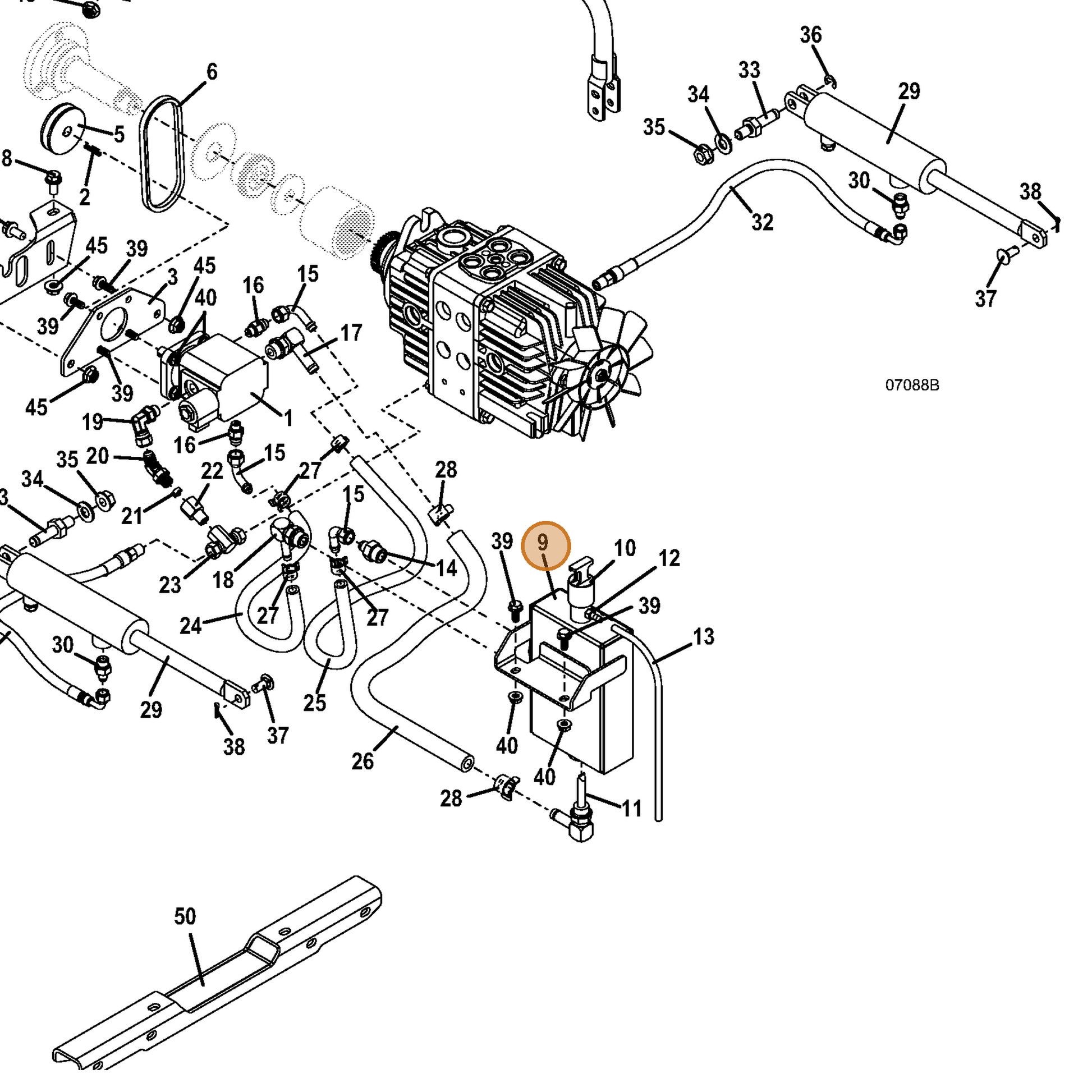 Grasshopper part 644845 — IPL diagram snippet (6x zoom, amber highlight)