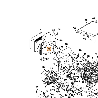 Grasshopper part 644849 — IPL diagram snippet (6x zoom, amber highlight)