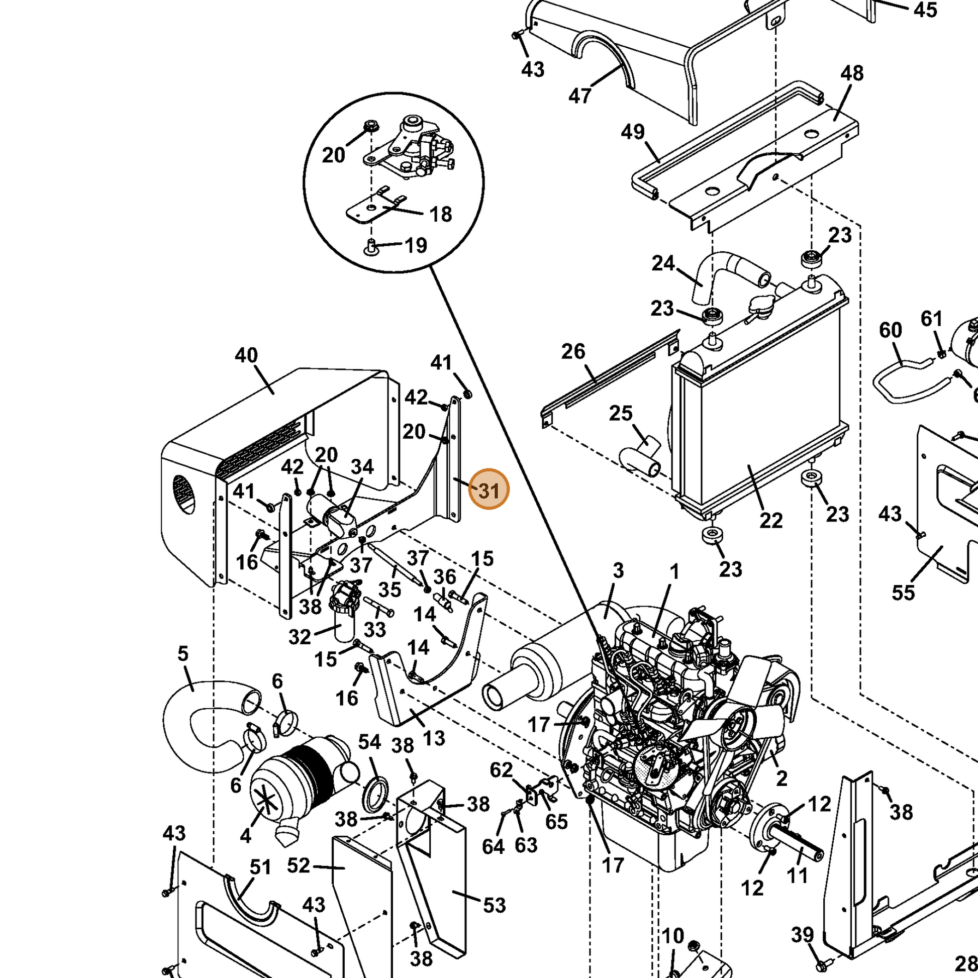 Grasshopper part 644851 — IPL diagram snippet (6x zoom, amber highlight)