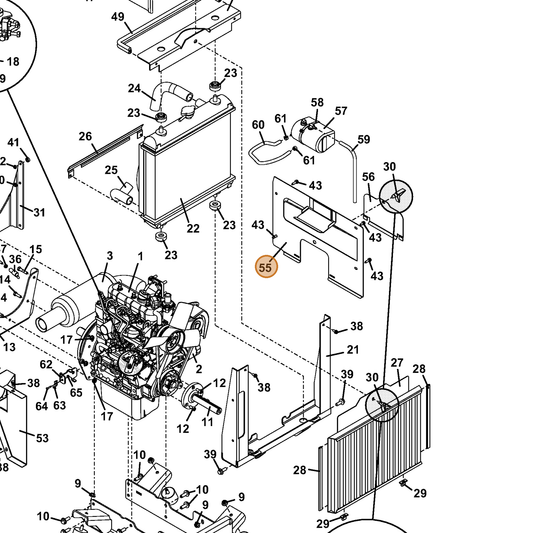 Grasshopper part 644852 — IPL diagram snippet (6x zoom, amber highlight)