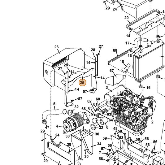 Grasshopper part 644853 — IPL diagram snippet (6x zoom, amber highlight)