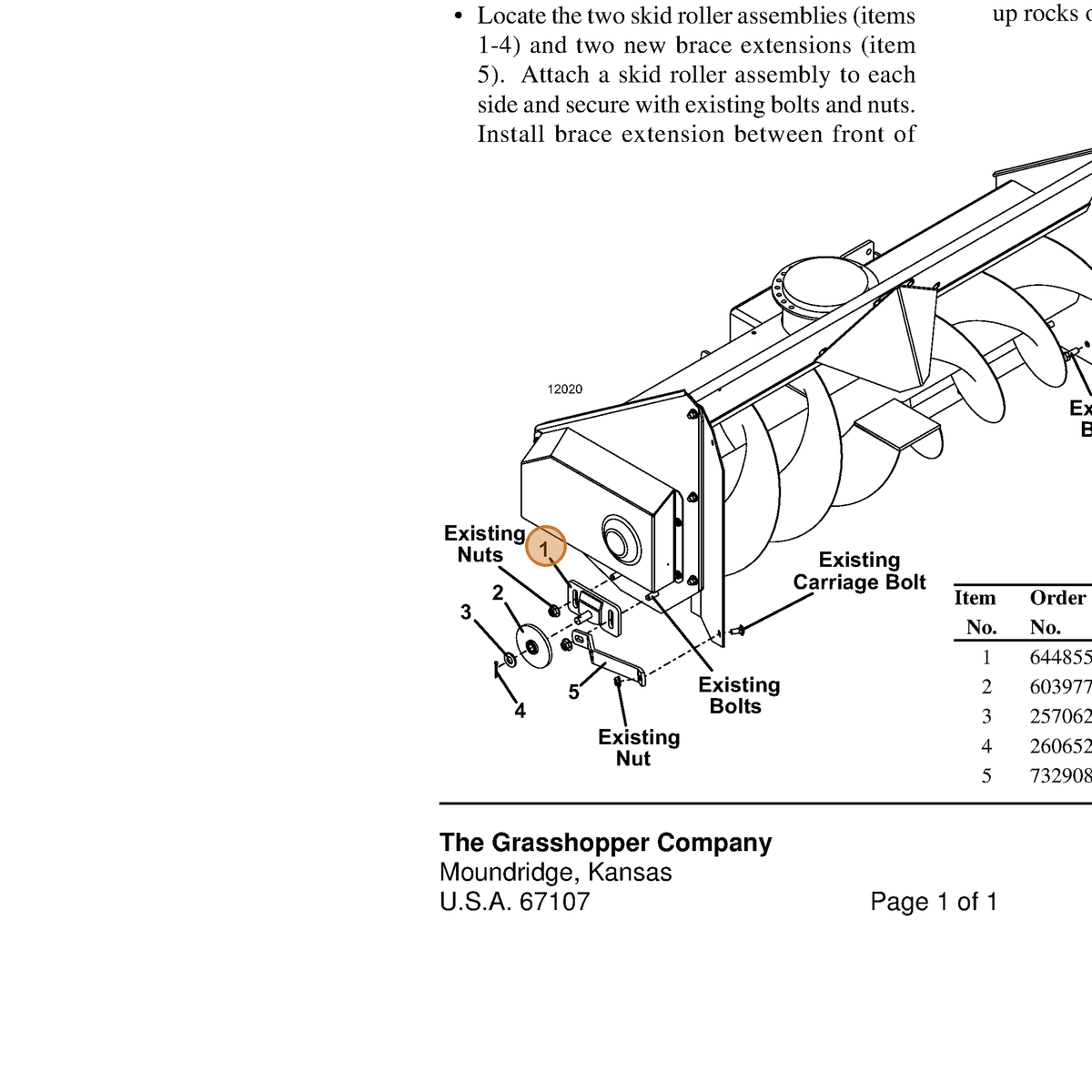 Grasshopper part 644855 — IPL diagram snippet (6x zoom, amber highlight)