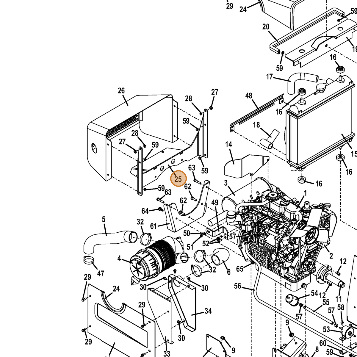 Grasshopper part 644857 — IPL diagram snippet (6x zoom, amber highlight)