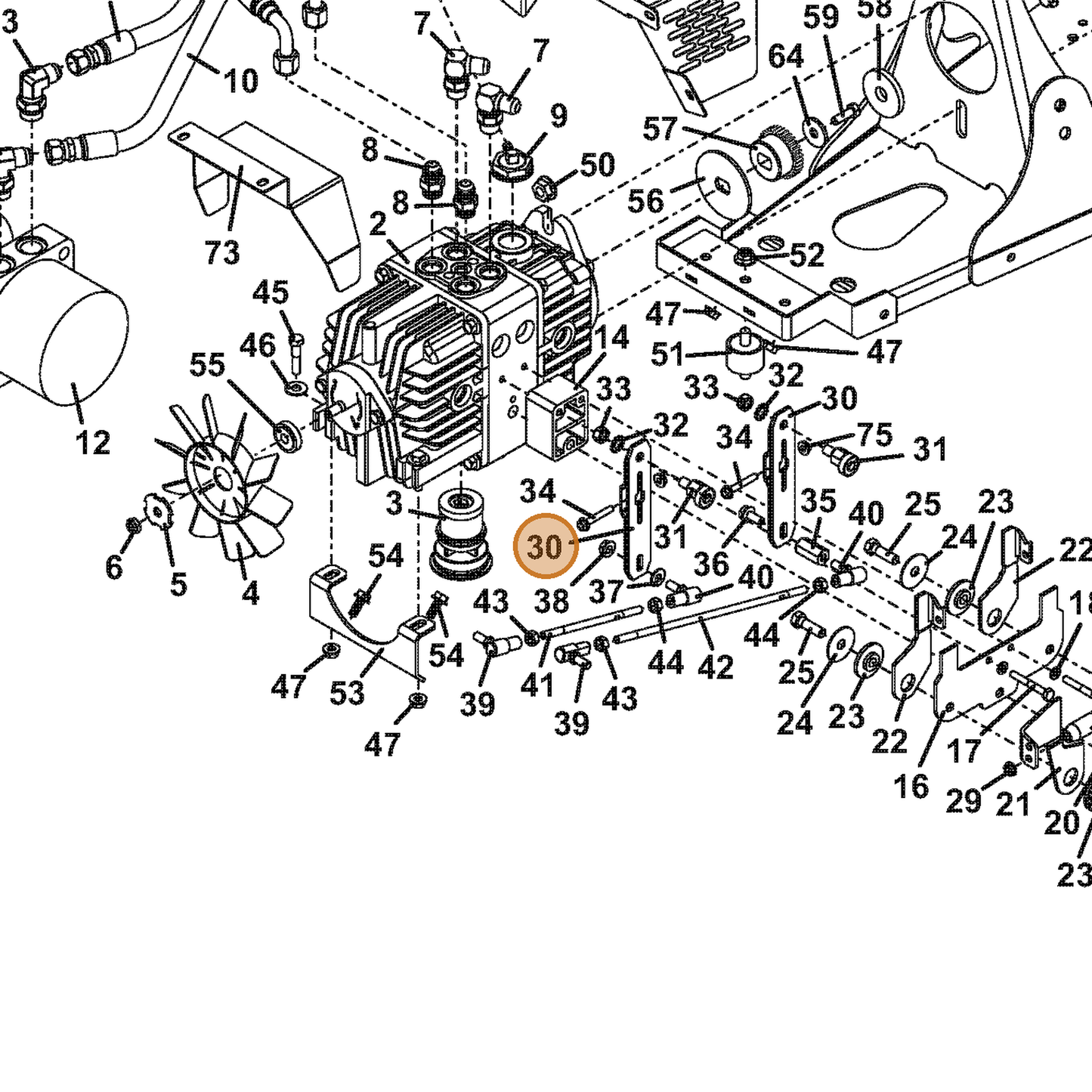Grasshopper part 644862 — IPL diagram snippet (6x zoom, amber highlight)