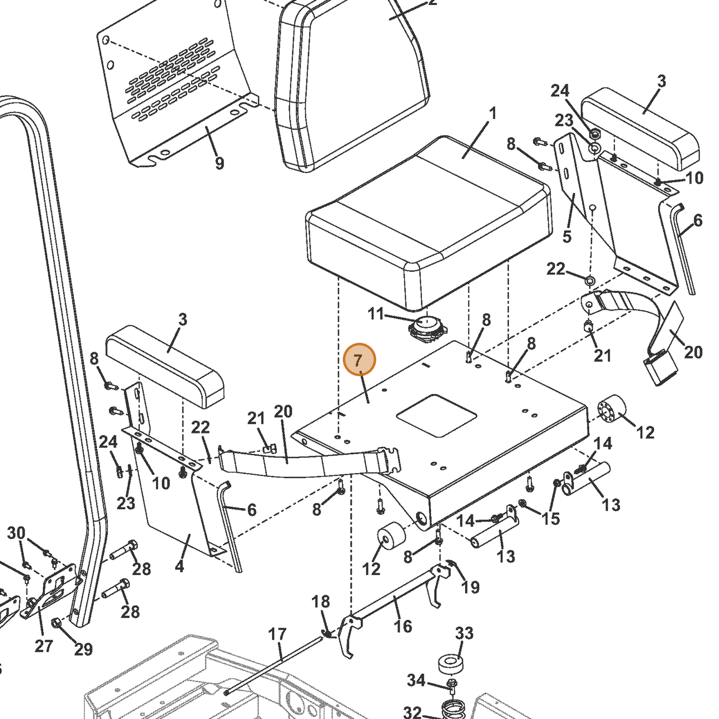 Grasshopper part 644872 — IPL diagram snippet (6x zoom, amber highlight)