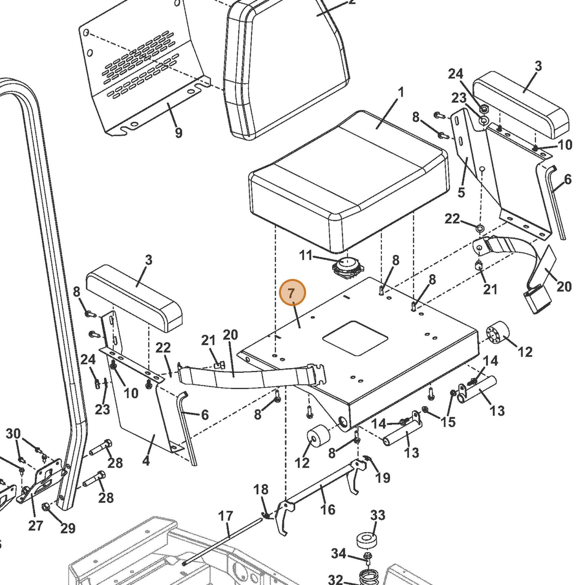 Grasshopper part 644872 — IPL diagram snippet (6x zoom, amber highlight)