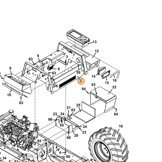 Grasshopper part 644874 — IPL diagram snippet (6x zoom, amber highlight)