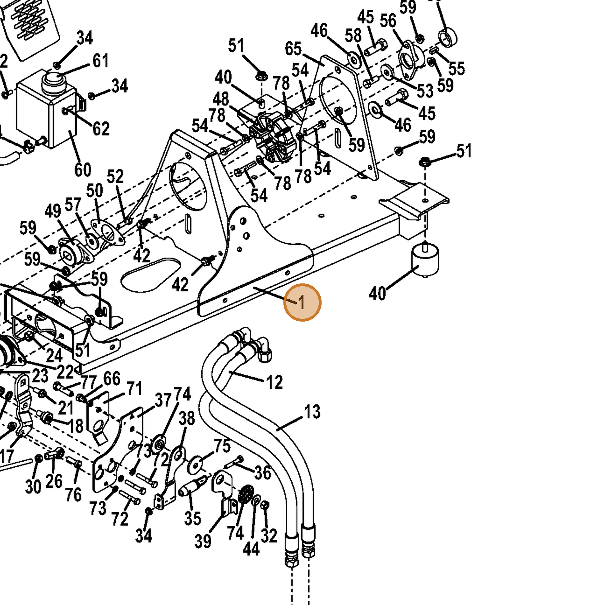 Grasshopper part 644875 — IPL diagram snippet (6x zoom, amber highlight)