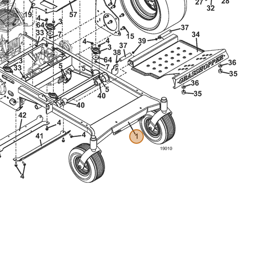 Grasshopper part 644881 — IPL diagram snippet (6x zoom, amber highlight)