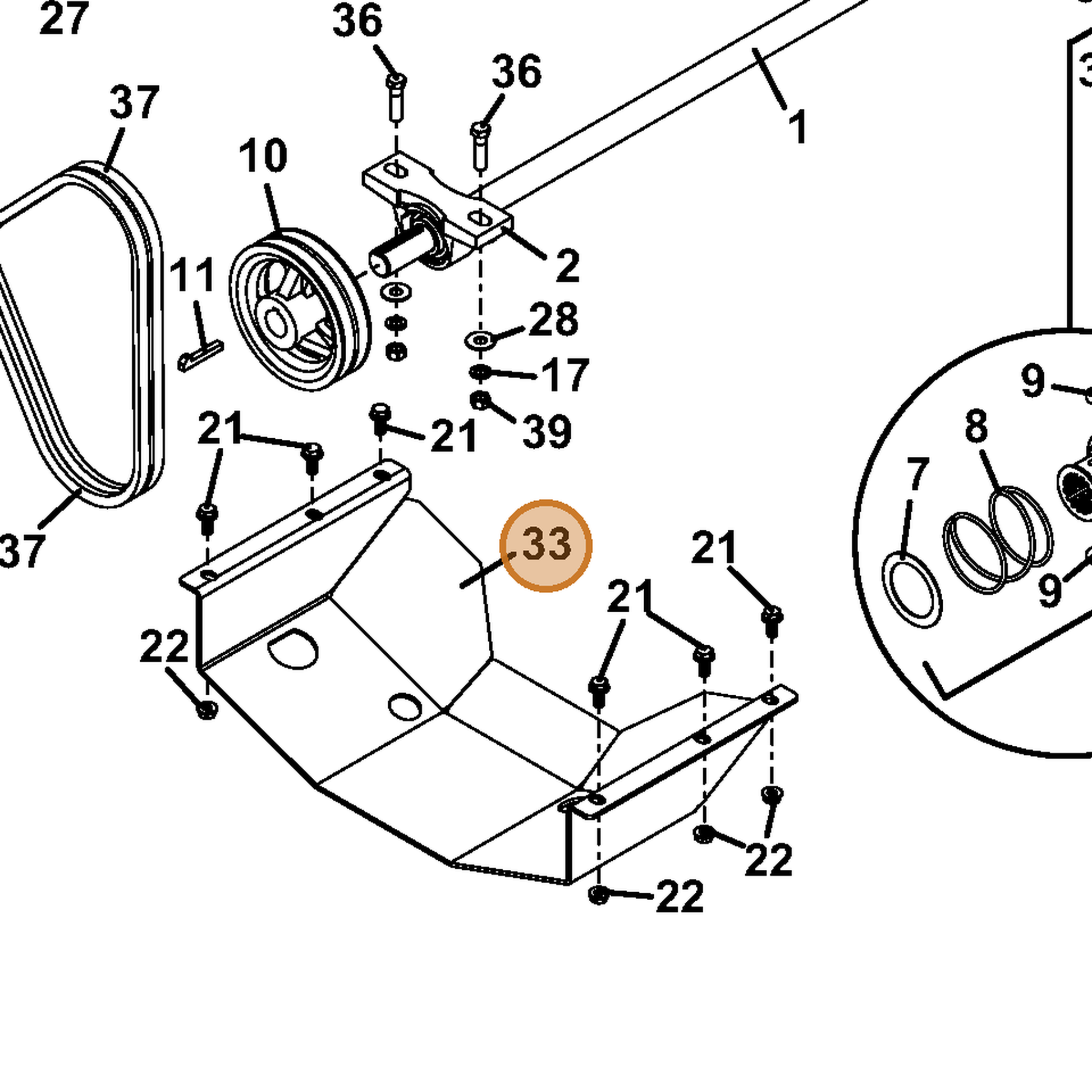 Grasshopper part 644888 — IPL diagram snippet (6x zoom, amber highlight)