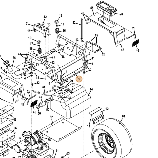 Grasshopper part 644889 — IPL diagram snippet (6x zoom, amber highlight)