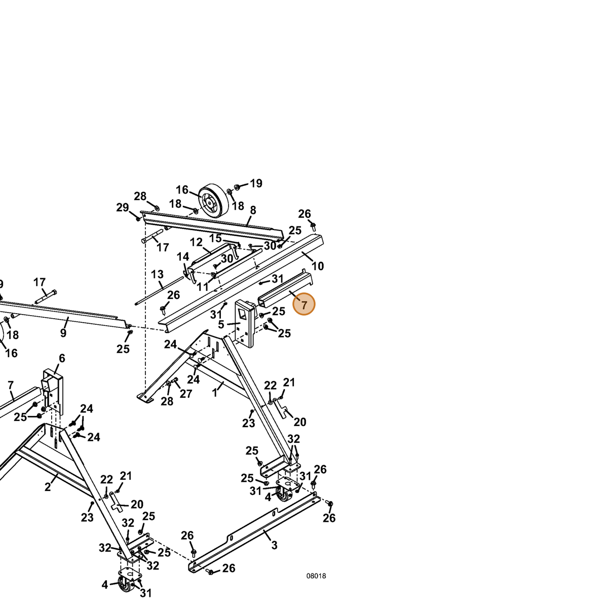 Grasshopper part 644891 — IPL diagram snippet (6x zoom, amber highlight)