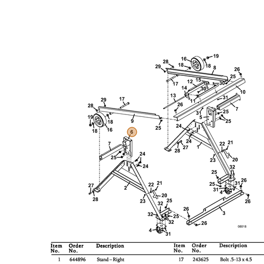 Grasshopper part 644893 — IPL diagram snippet (6x zoom, amber highlight)