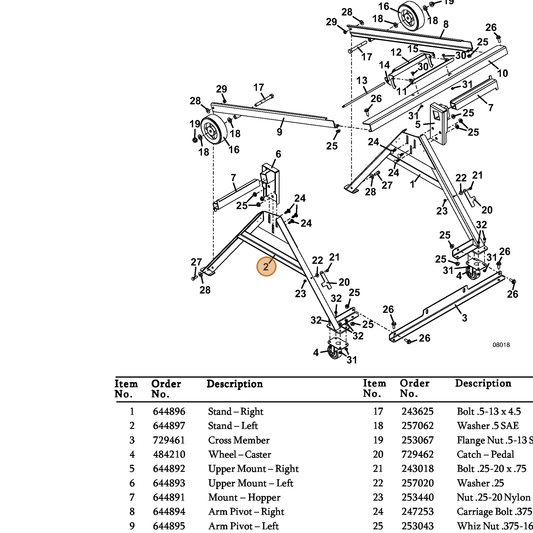 Grasshopper part 644897 — IPL diagram snippet (6x zoom, amber highlight)
