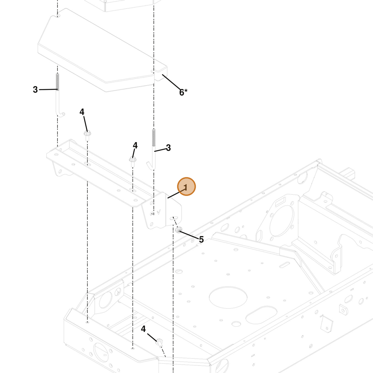 Grasshopper part 644914 — IPL diagram snippet (6x zoom, amber highlight)