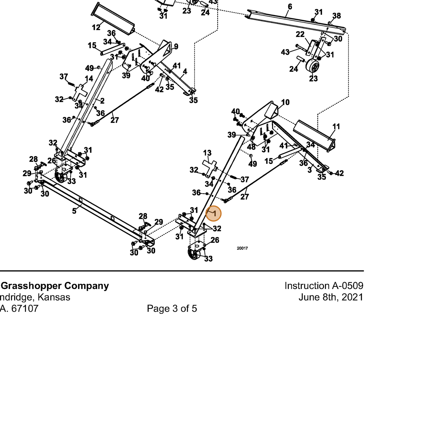 Grasshopper part 644917 — IPL diagram snippet (6x zoom, amber highlight)