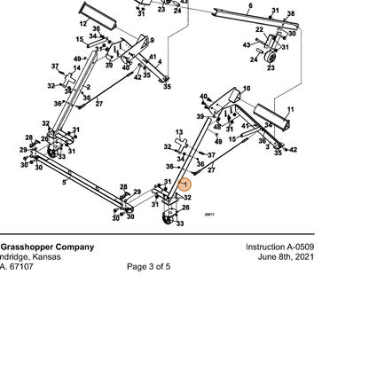 Grasshopper part 644917 — IPL diagram snippet (6x zoom, amber highlight)