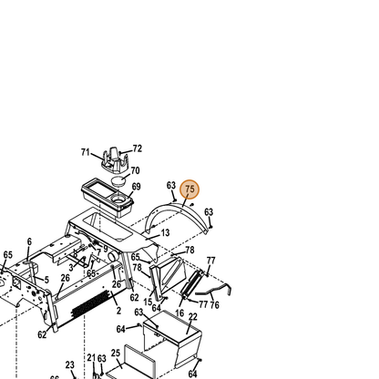 Grasshopper part 645001 — IPL diagram snippet (6x zoom, amber highlight)