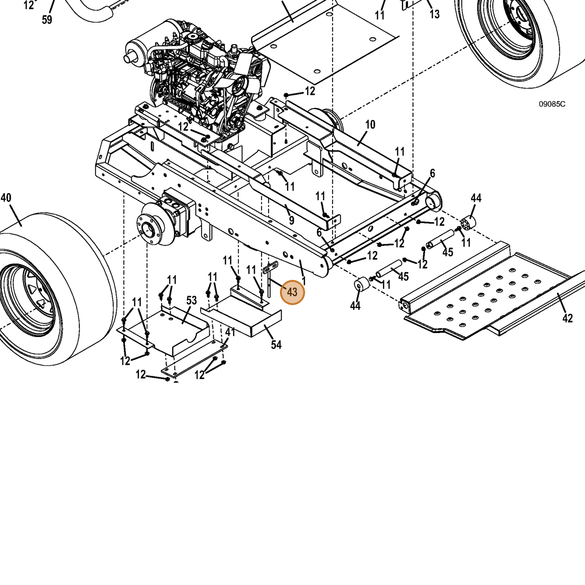 Grasshopper part 645005 — IPL diagram snippet (6x zoom, amber highlight)
