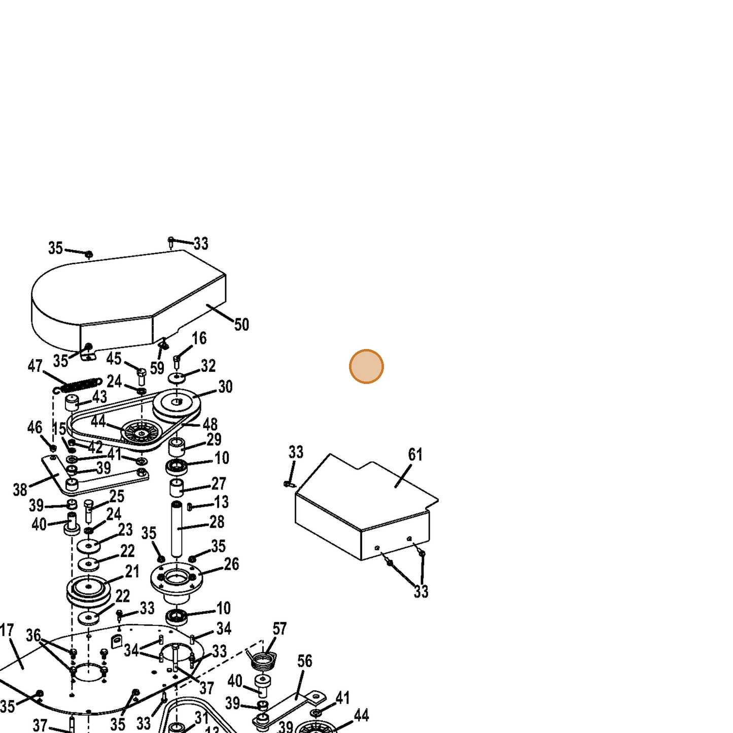 Grasshopper part 645006 — IPL diagram snippet (6x zoom, amber highlight)