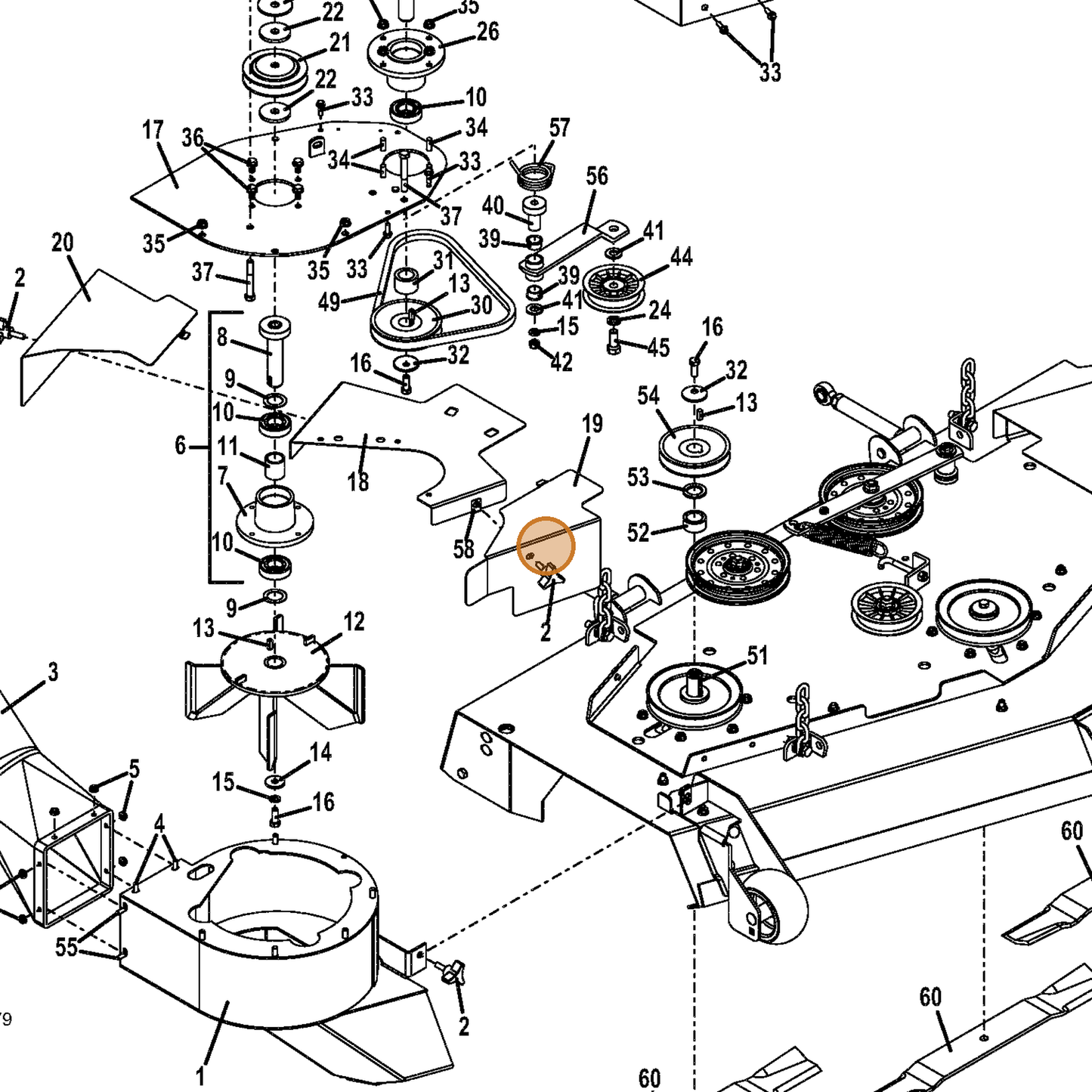 Grasshopper part 645007 — IPL diagram snippet (6x zoom, amber highlight)