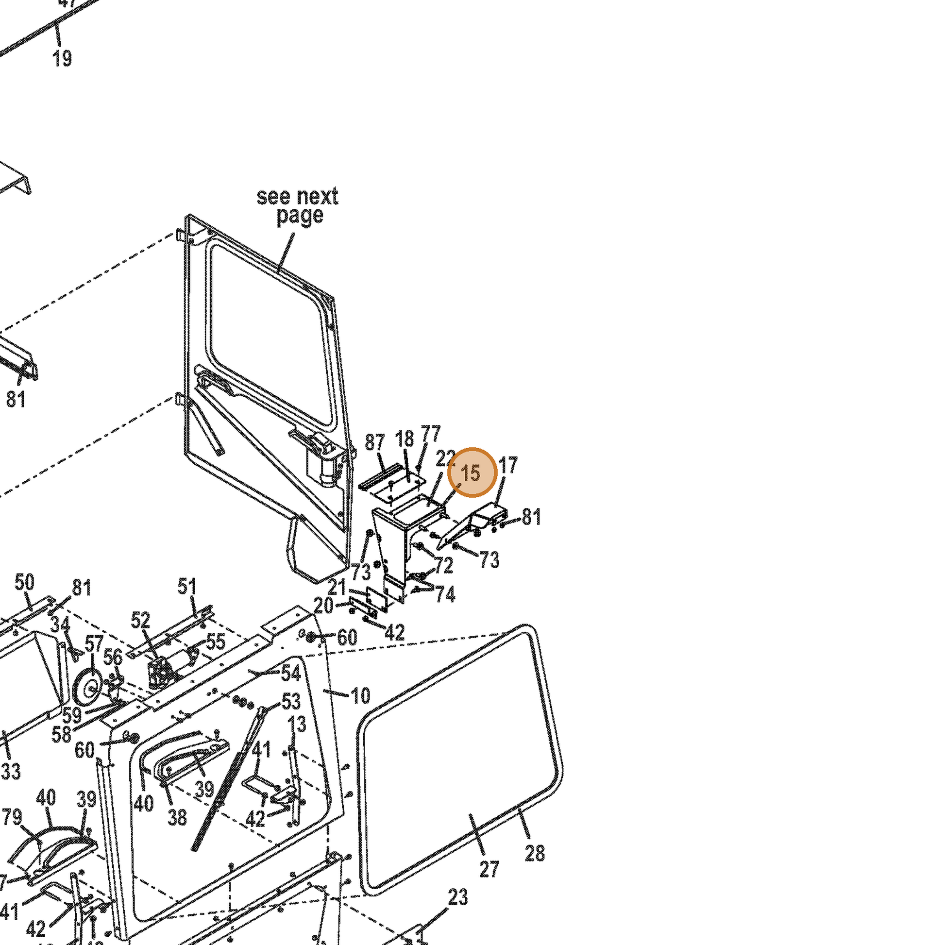 Grasshopper part 645031 — IPL diagram snippet (6x zoom, amber highlight)