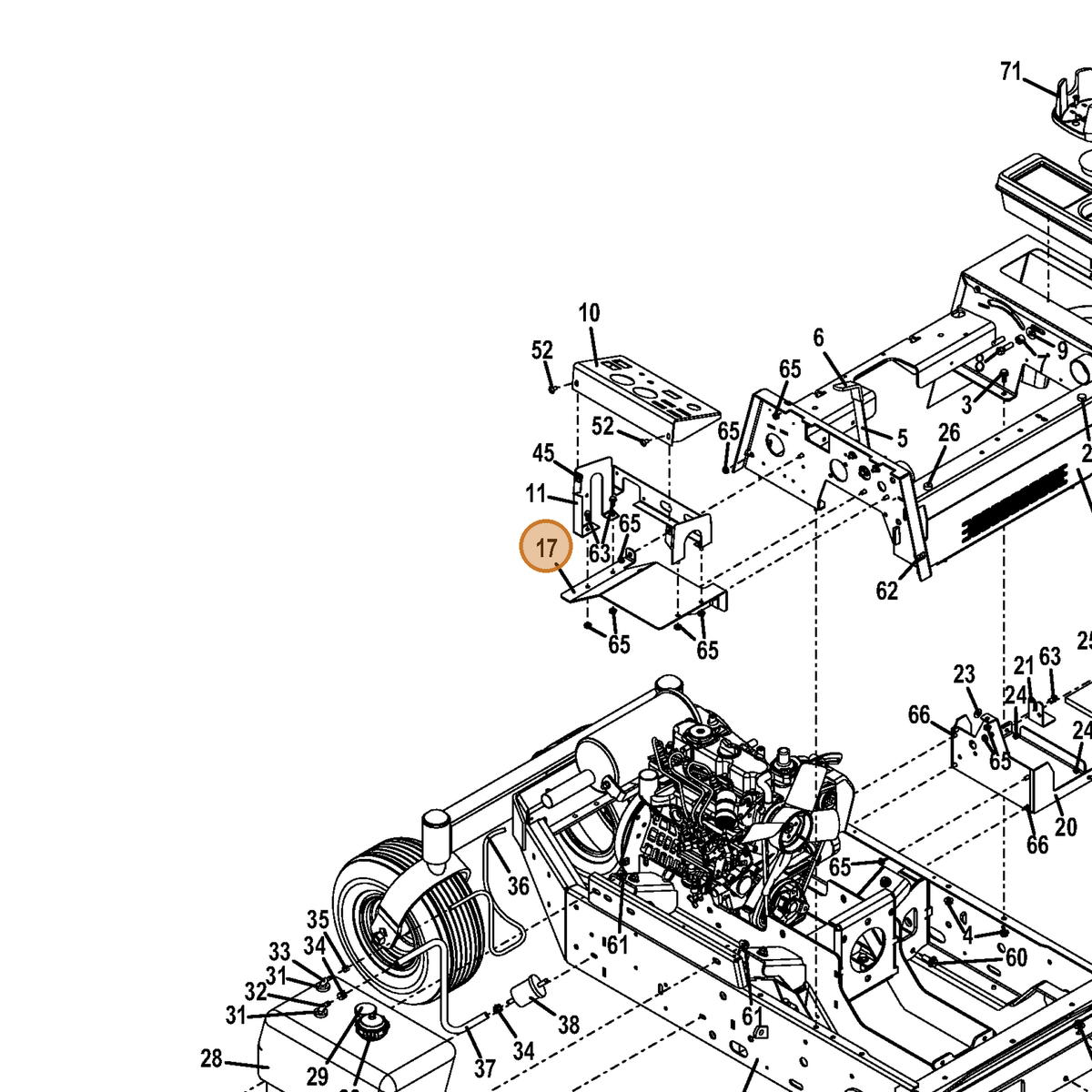 Grasshopper part 645050 — IPL diagram snippet (6x zoom, amber highlight)
