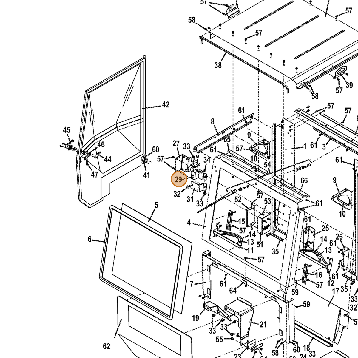 Grasshopper part 645080 — IPL diagram snippet (6x zoom, amber highlight)