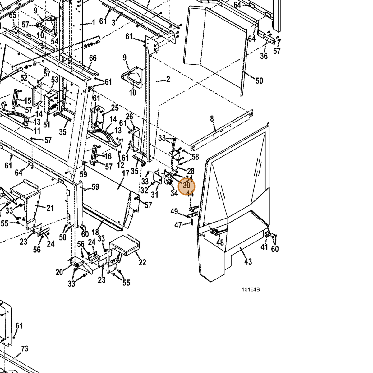 Grasshopper part 645081 — IPL diagram snippet (6x zoom, amber highlight)