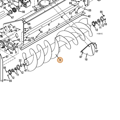 Grasshopper part 645090 — IPL diagram snippet (6x zoom, amber highlight)