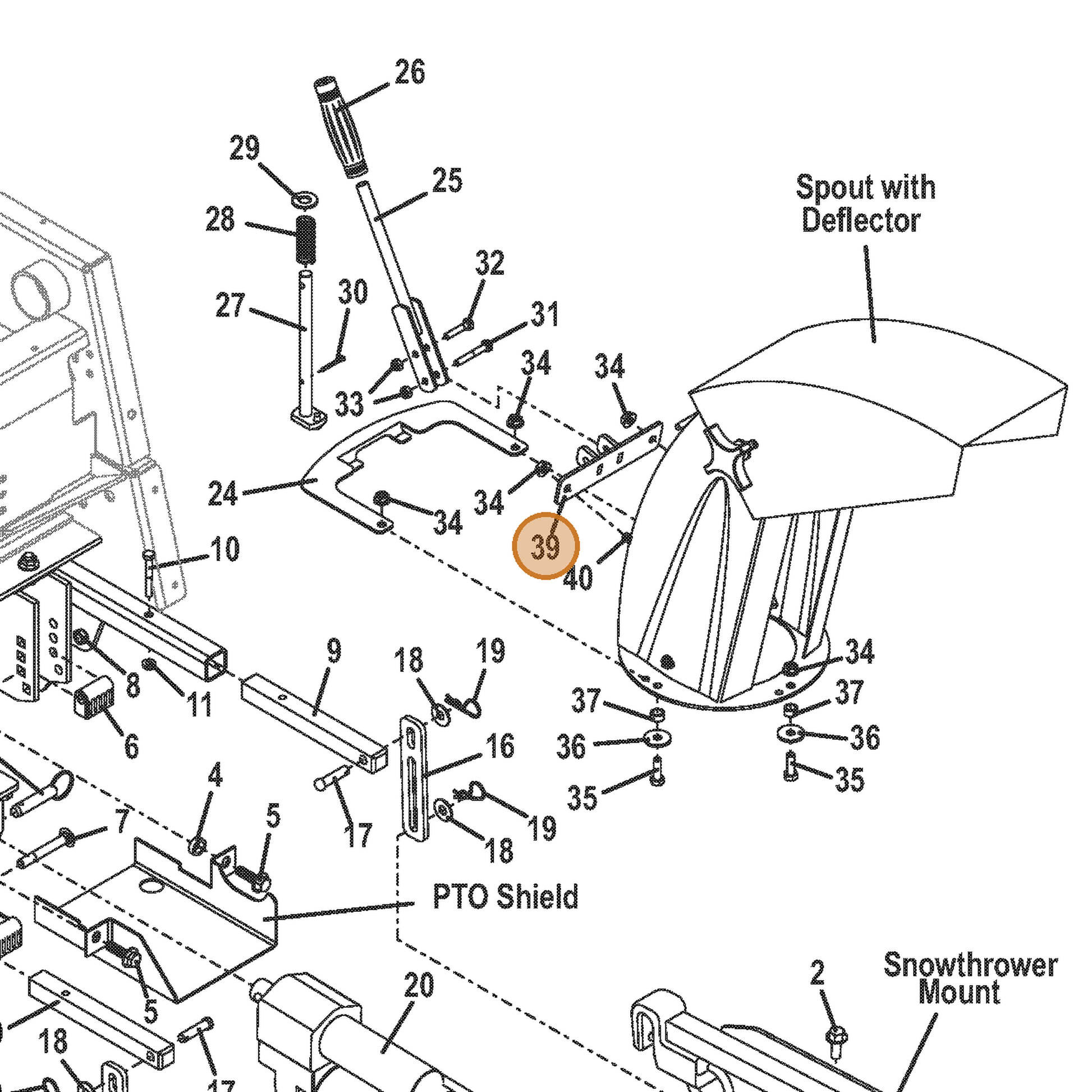 Grasshopper part 645099 — IPL diagram snippet (6x zoom, amber highlight)