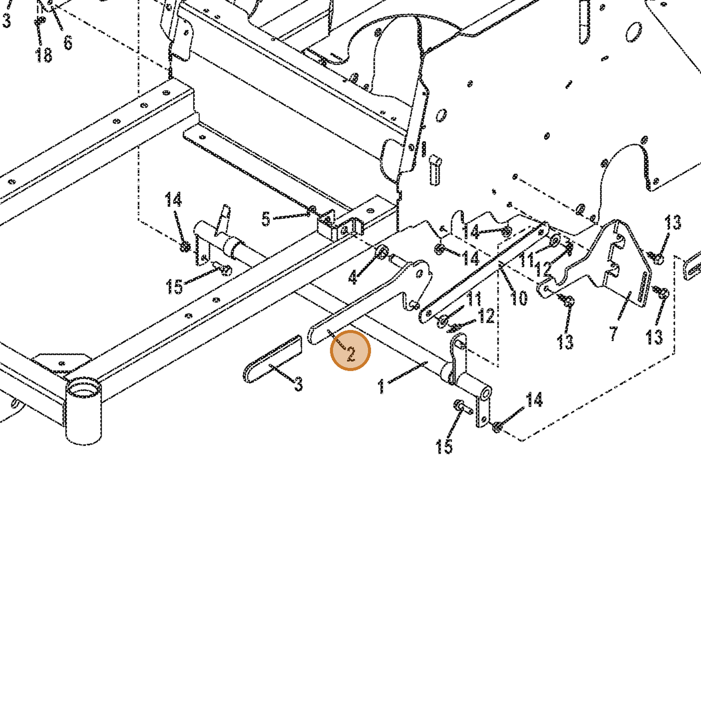 Grasshopper part 645103 — IPL diagram snippet (6x zoom, amber highlight)